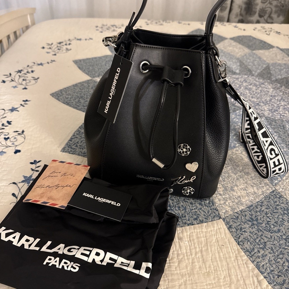 Karl Lagerfeld Black Bucket Bag